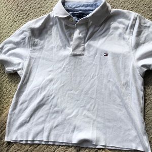 Cropped white tommy hilfiger tee